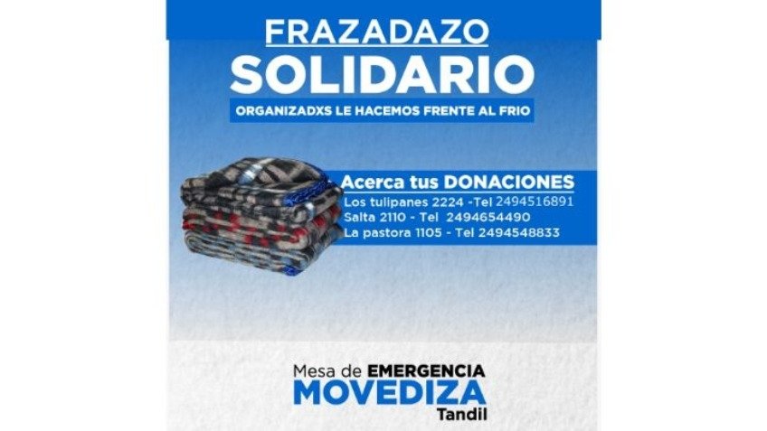 Colecta de frazadas y ropa de abrigo para la Movediza